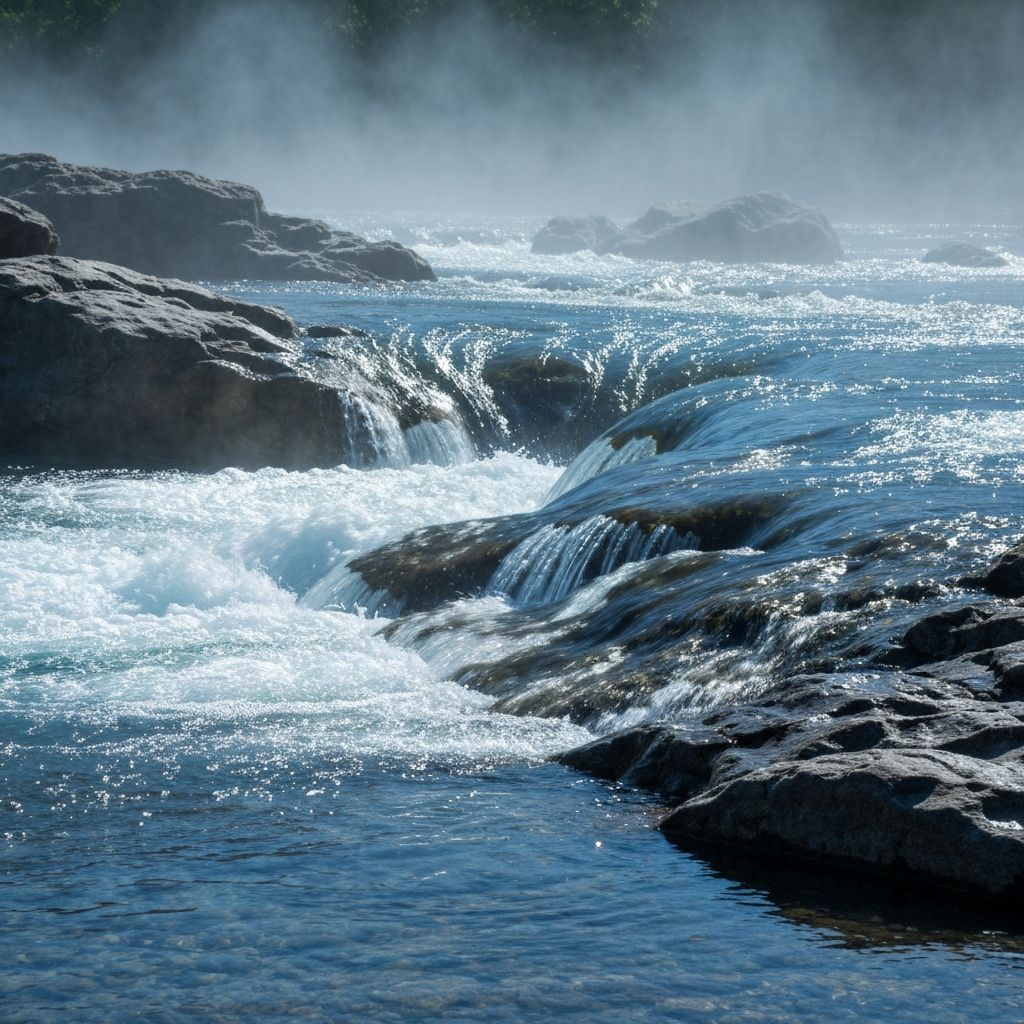 Rushing water representing data flow